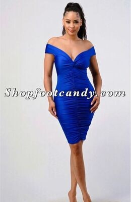 Off The Shoulder Dress Royal  Blue