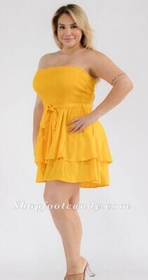 Tube Ruffle Romper Yellow