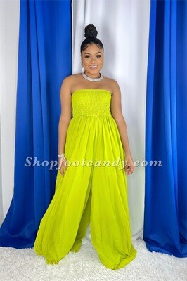 Tube Wide Leg Jumpsuit Green