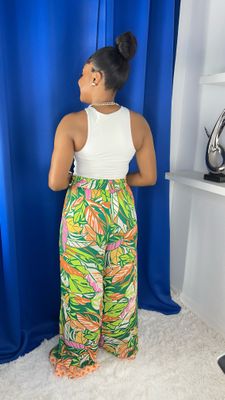 Palazzo Pants Green Multi