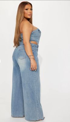 Tube Cut Sides Jumpsuit Denim