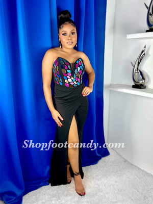 Tube Multi Mirror Top Dress Black