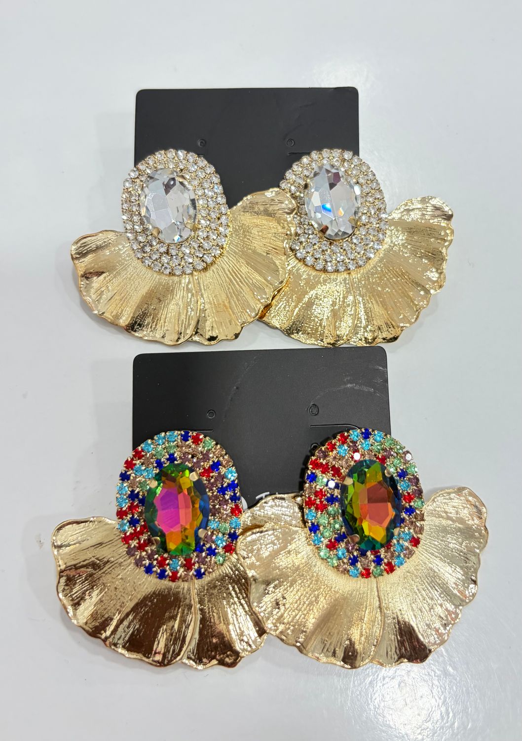 Stone With Fan Earrings