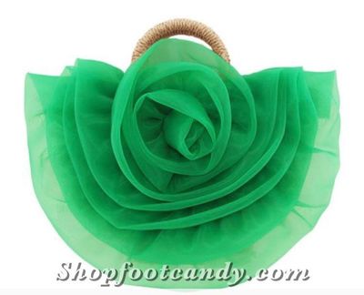 Flower Organza Straw Hanbag