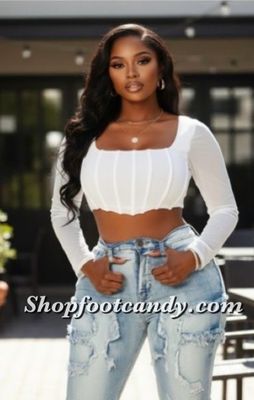 Long Sleeve Sheer Top White