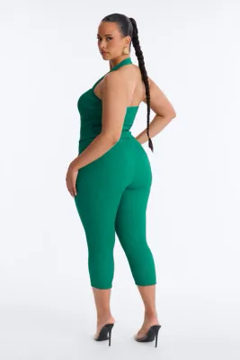 Halter Top Capri Pants Set Green