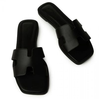 Open Toe Slides Black