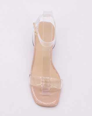 Ankle Strap Clear Heel Nude