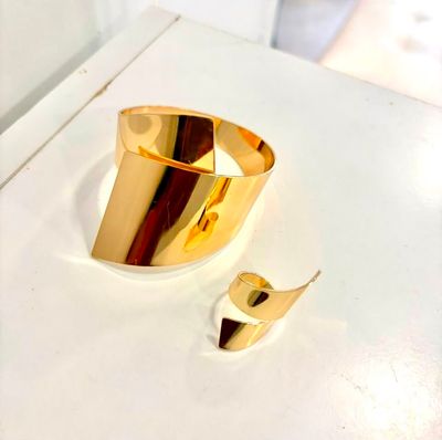 Bangle With Matching Ring Gold