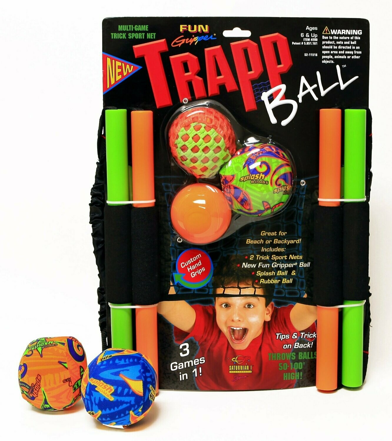 Fun Gripper Trapp Ball Net Toss and Catch Fun Game 3 - Games in One! 2 ...