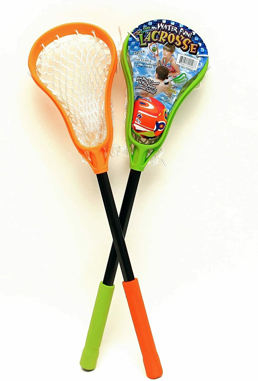 Fun Gripper 24.5" 2Pk Water Lacrosse Game Set W/13 Water Ball Outdoor