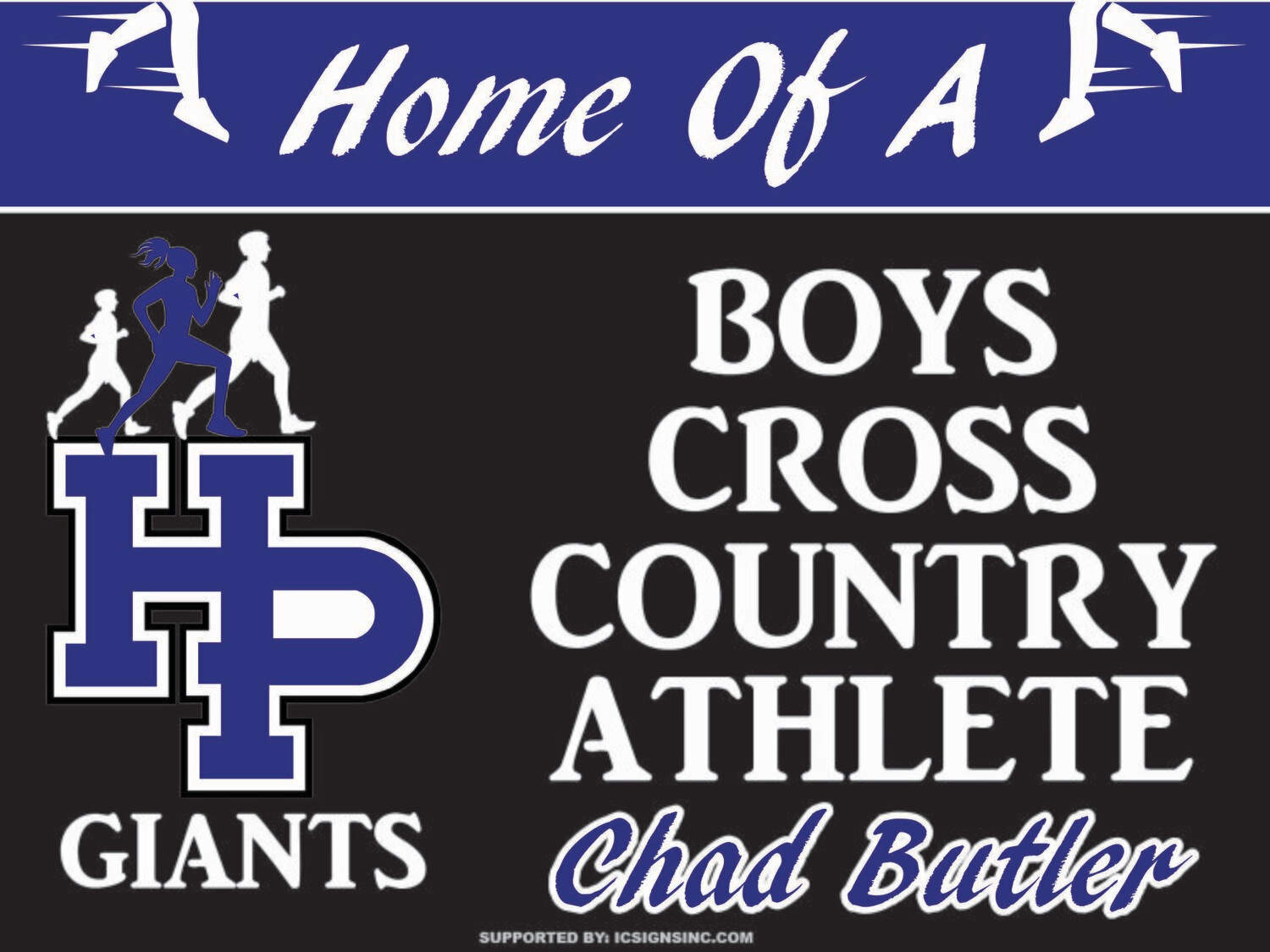 Boys Highland Park Cross Country Yard Sign CUSTOM