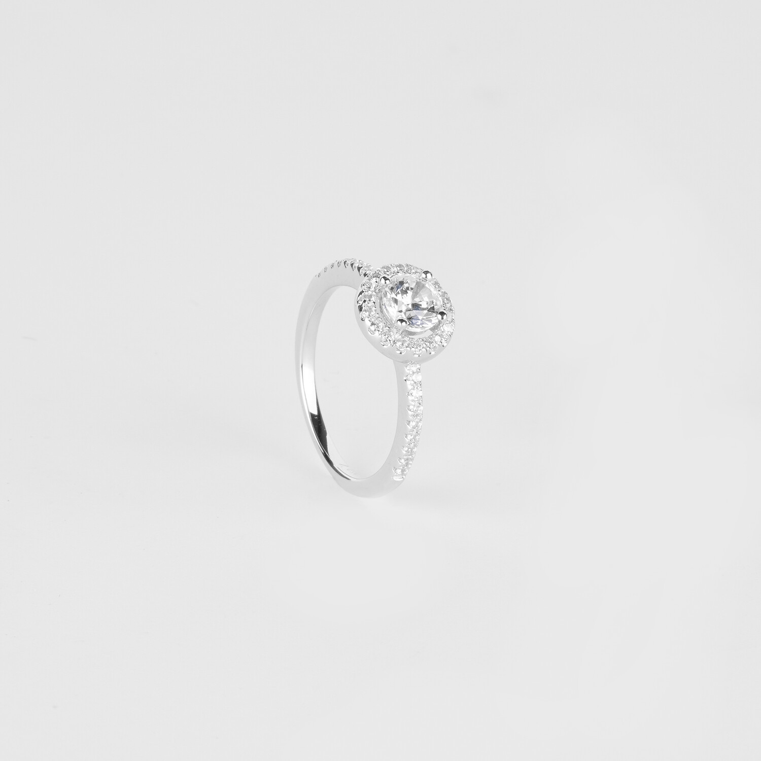 White Stone Round Ring