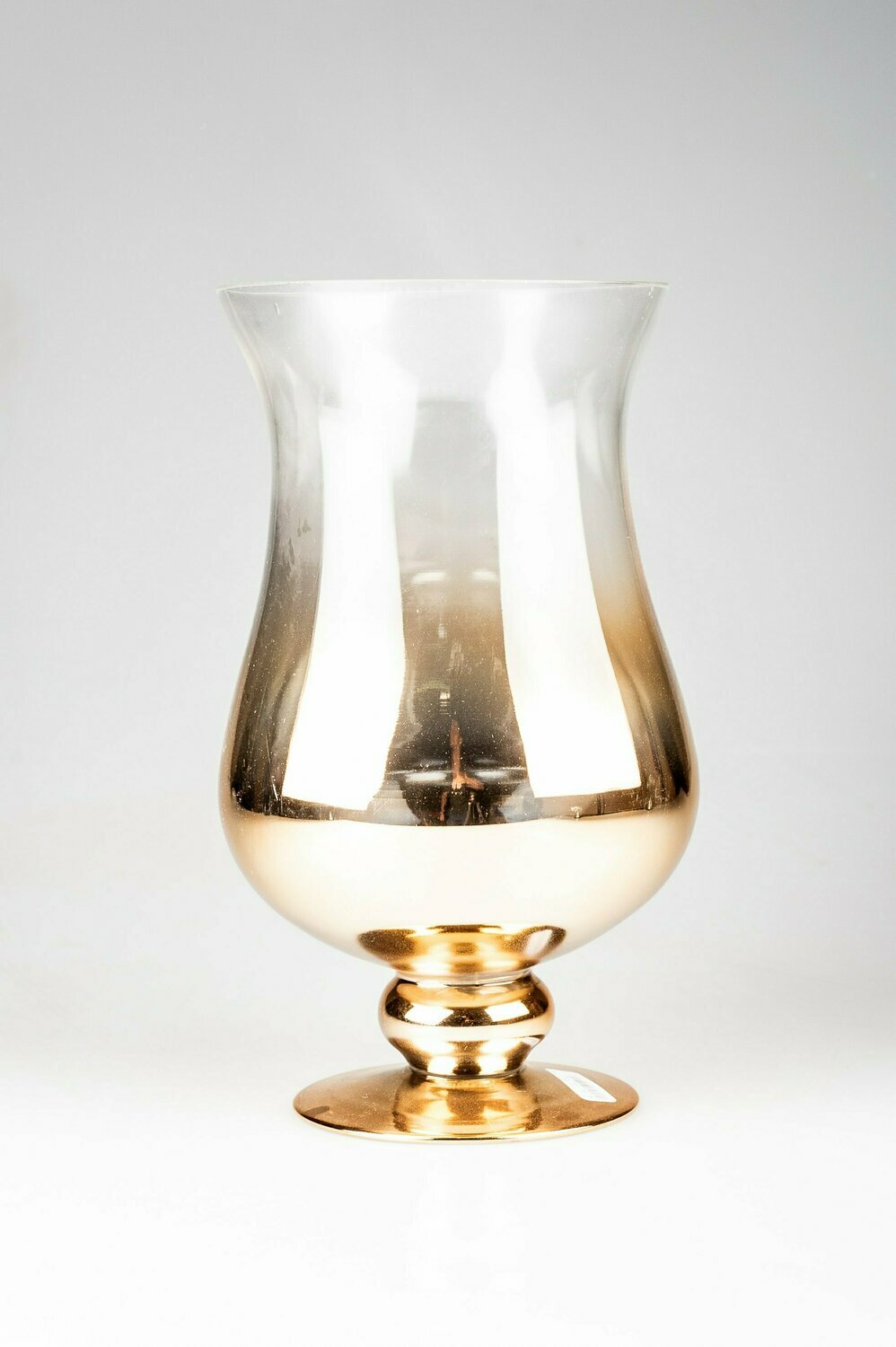 Gold And Clear Hurricane Vase Medium