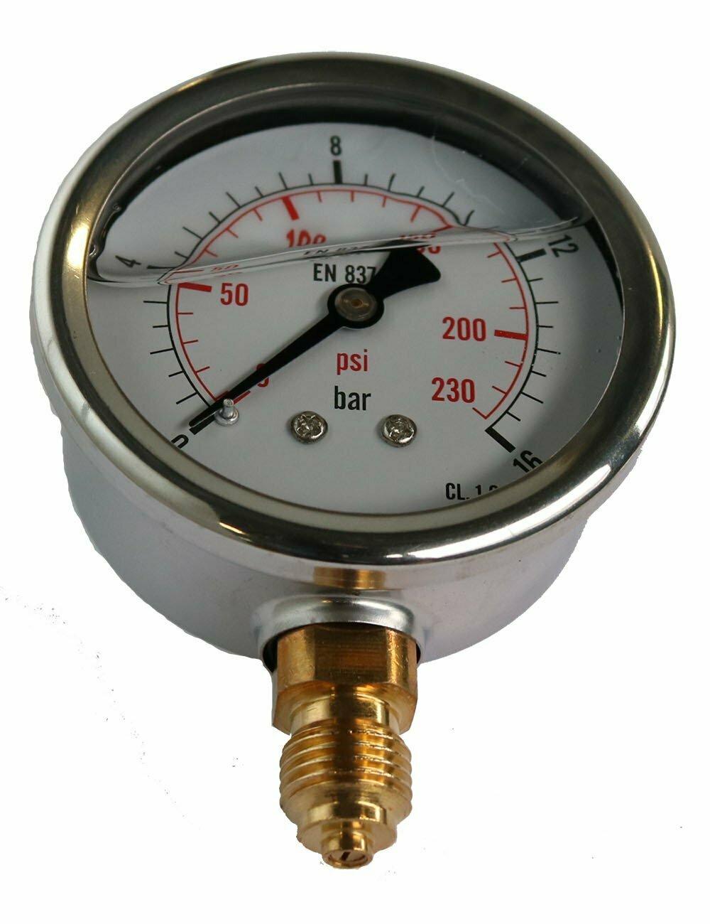 Manometer 16 Bar 1/4 Ned Metal Glycerin