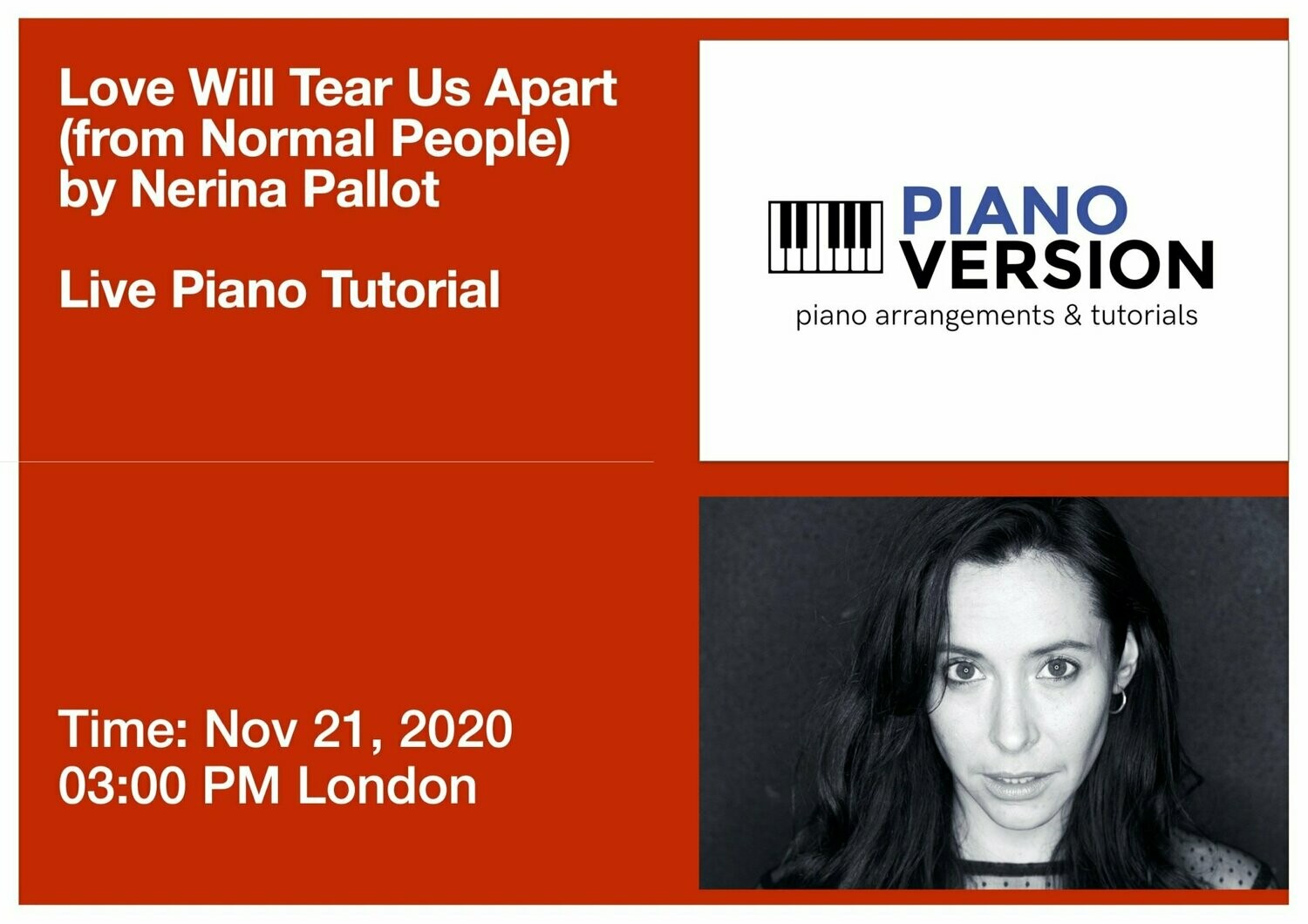 Live Pno Tutorial Love Will Tear Us Apart Normal Peo