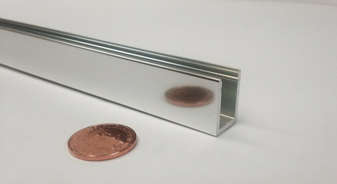 2,500mm Electro Polished Aluminium Glazing Channels