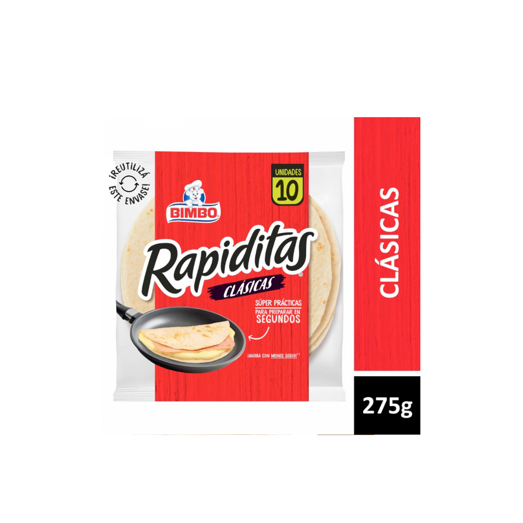 BIMBO RAPIDITAS TORTILLAS CLASICAS PACK 10U