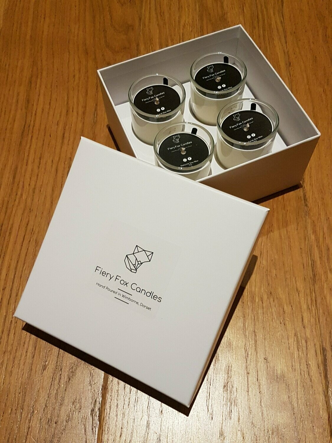 4 x 9cl Votive Candles in premium gift box