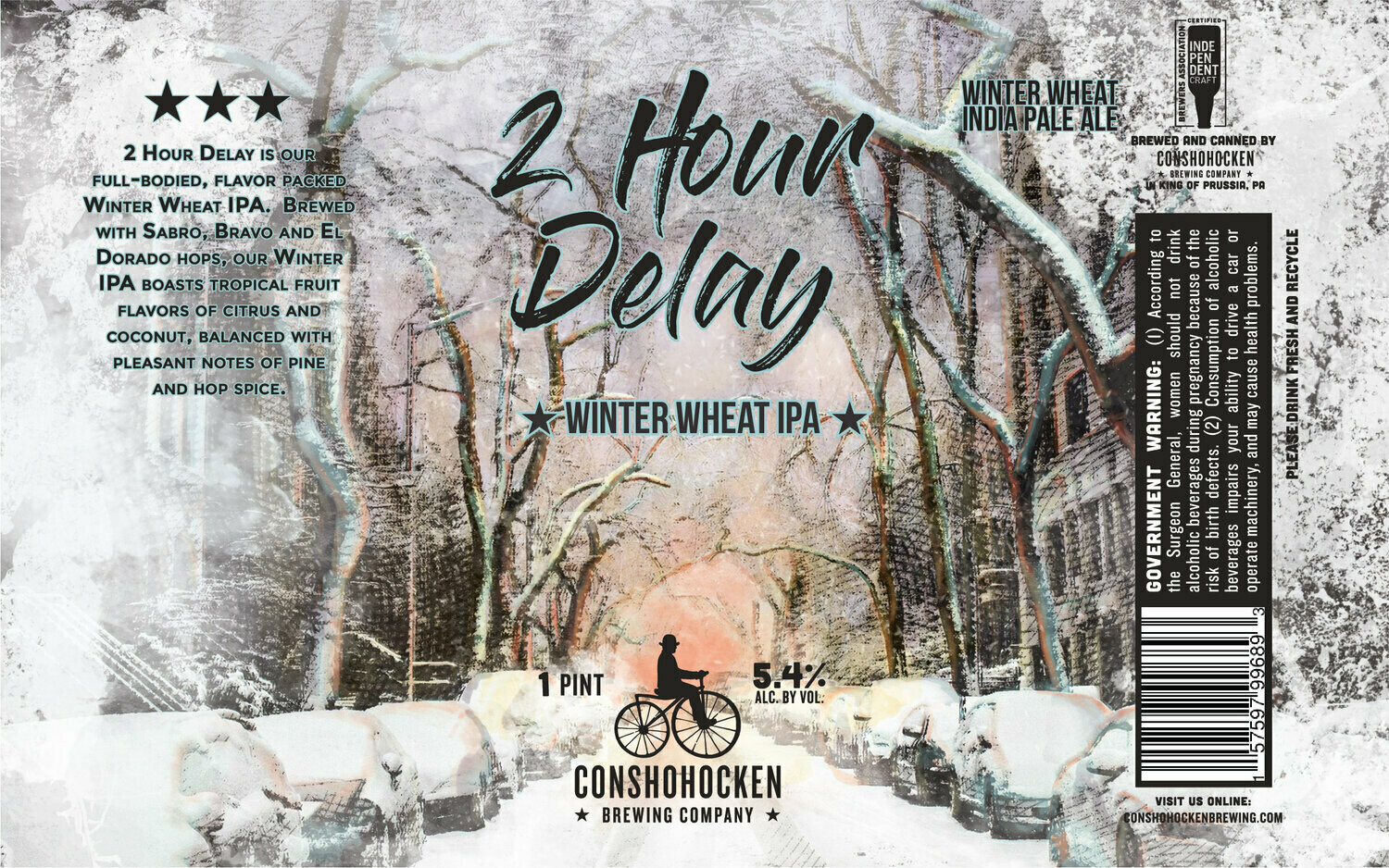 Conshohocken 2 Hour Delay White IPA 16 Can
