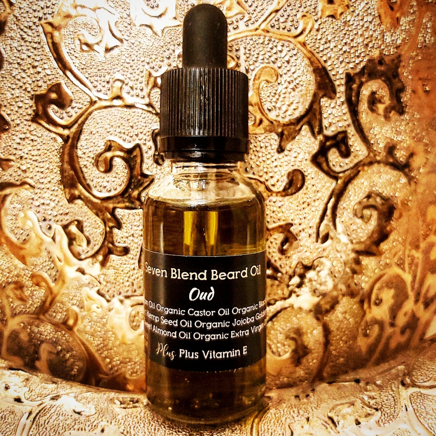 Organic Seven Blend Beard Oil with Luxurious Deep Oud & Organic Vitamin E