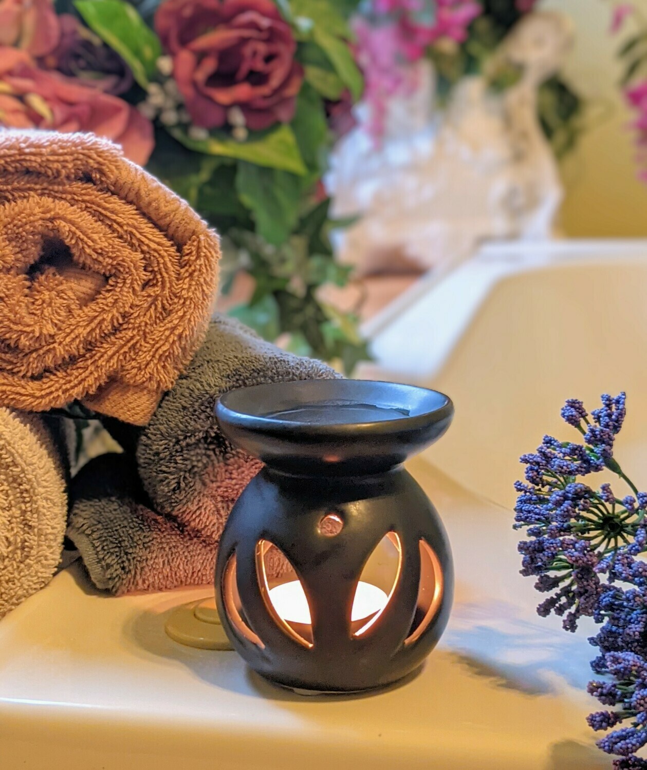 Black Ceramic Diffuser for Tea Lights