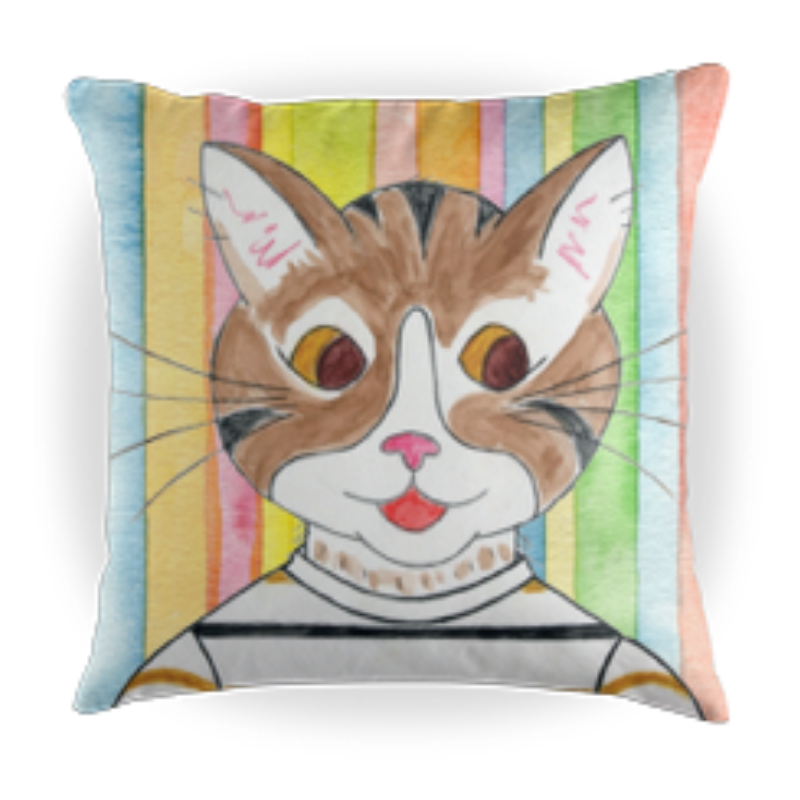 Henry the Cat Kids Throw Pillows Children's Pillows Oli Kids Co Oliver Poons Books