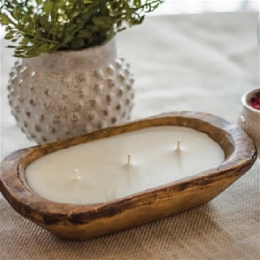 3 wick dough bowl candle Spooky Nook Farm