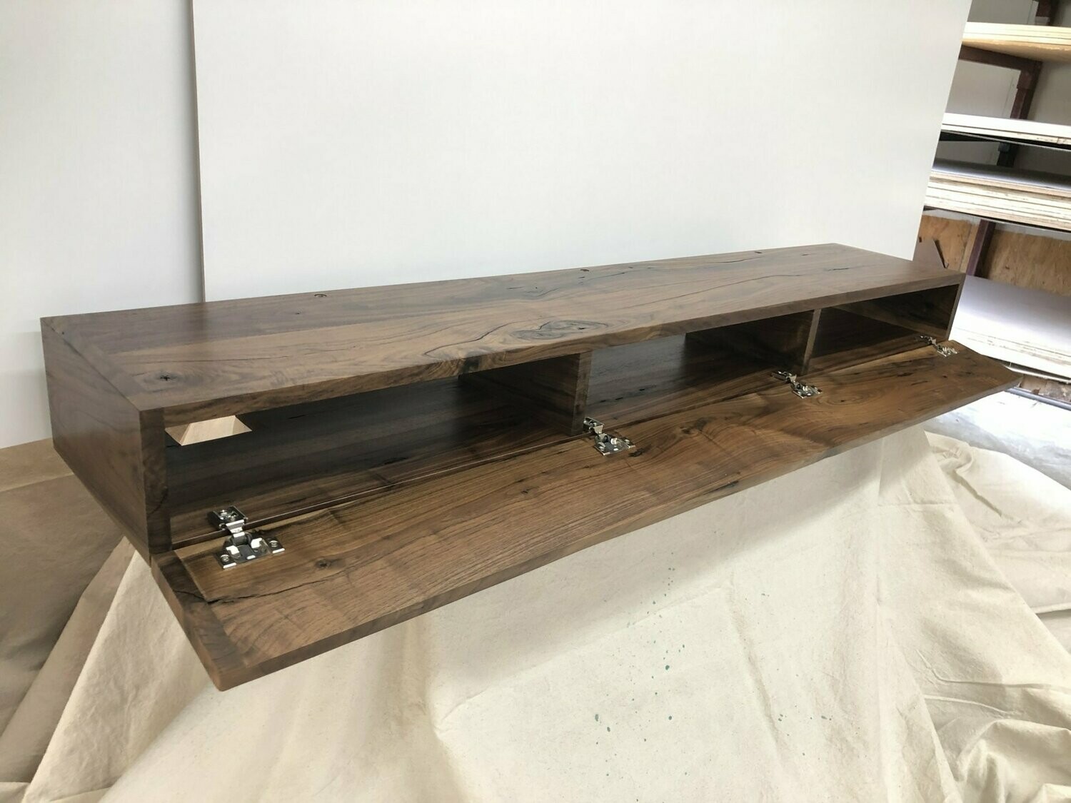 Hidden Compartment MantelRustic Walnut Wood