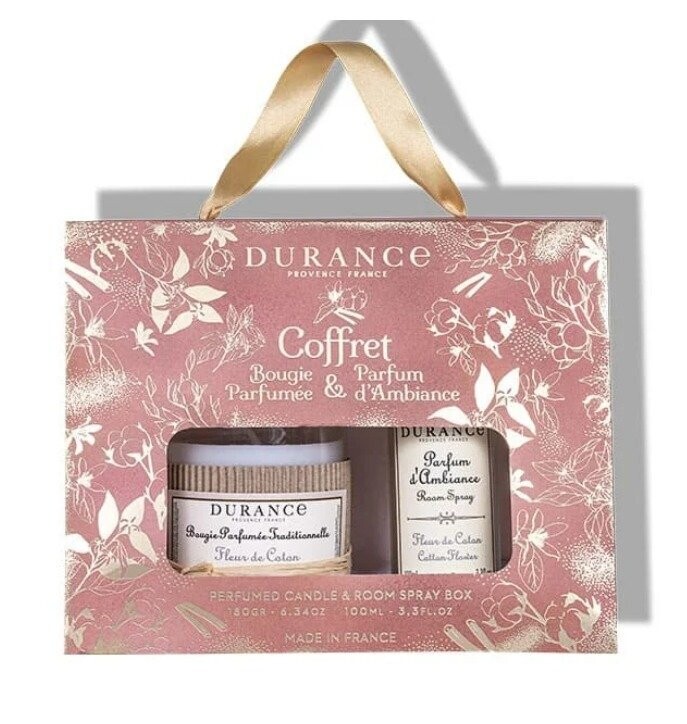 Coffret Bougie et Parfum d'Ambiance "Fleur de Coton" - Durance