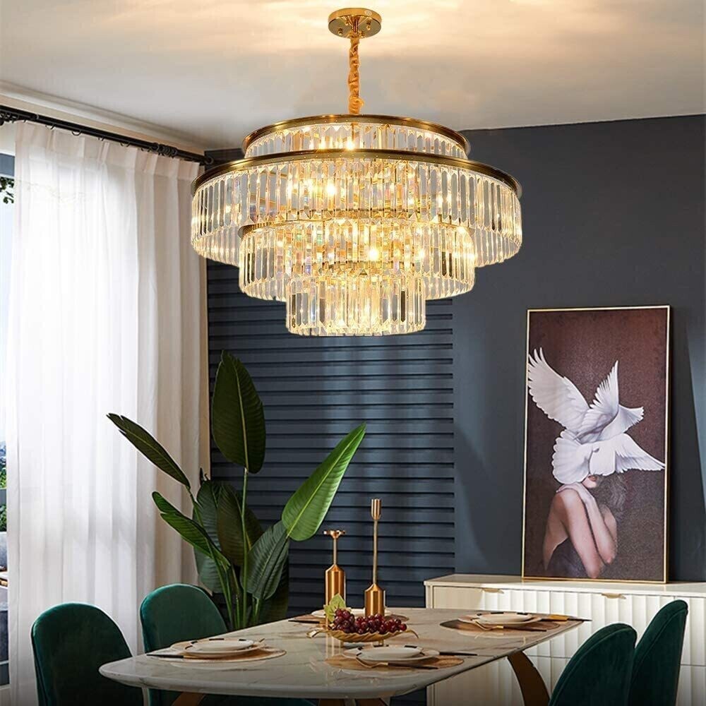 Lustre en cristal de luxe moderne 12 lumières