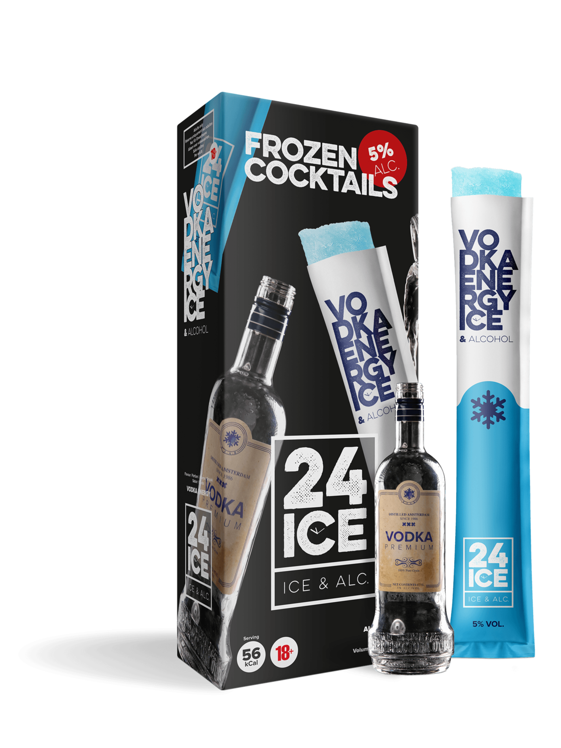 24 ICE Vodka Energy Frozen Cocktail Pack 5 x 65ml
