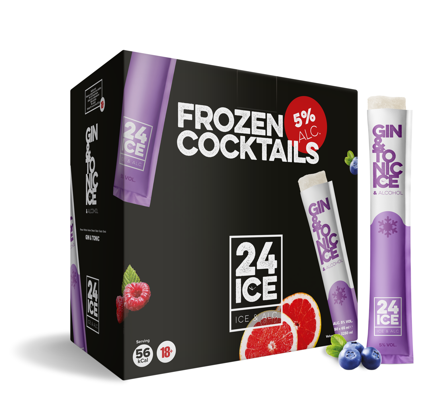24 ICE Gin & Tonic Frozen Cocktail Box 50 x 65ml