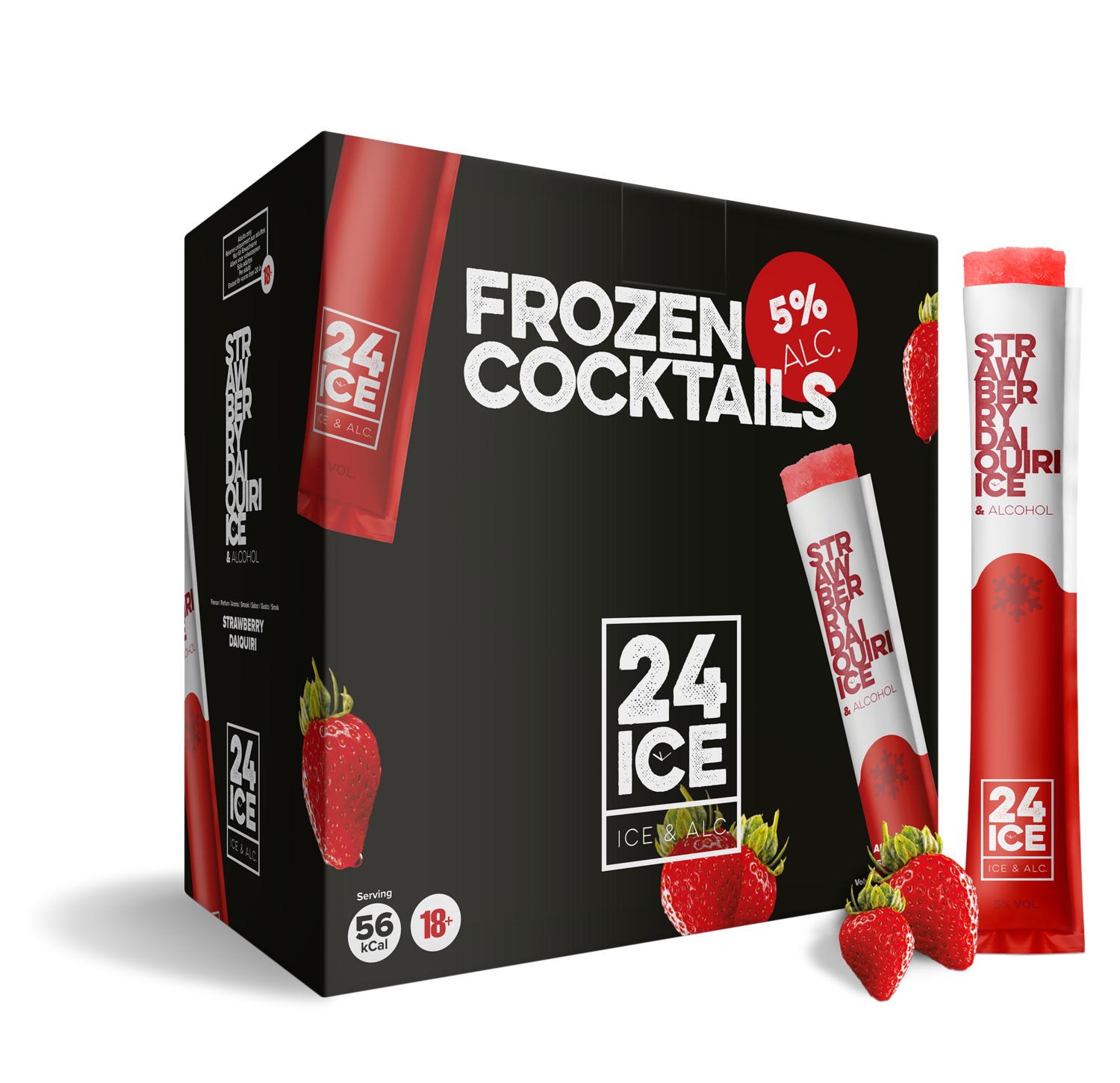 24 ICE Strawberry Daiquri Frozen Cocktail Box 50 X 65ml