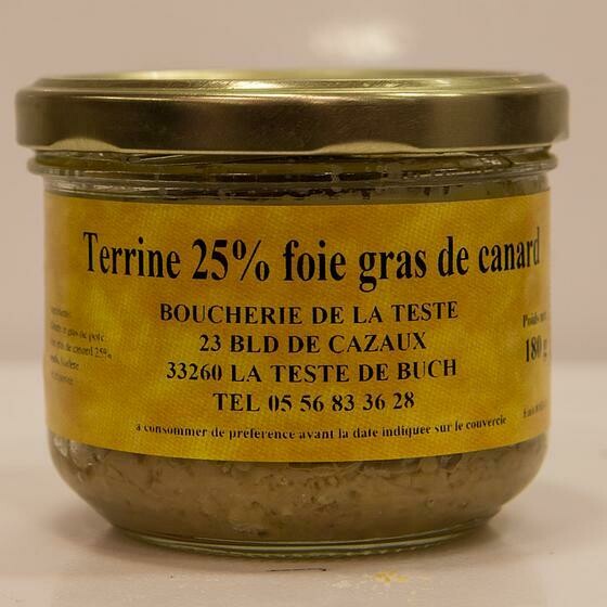 Terrine 25 foie gras canard 180 g prix unitaire