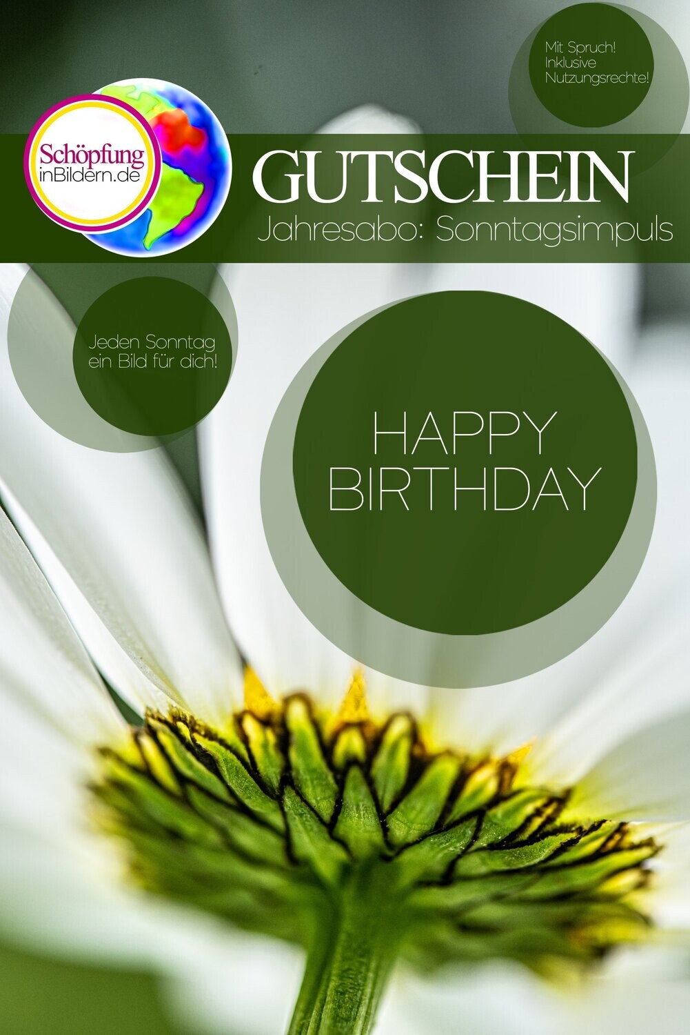 Gutschein zum Geburtstag zum Ausdrucken: Jahresabo Sonntagsimpuls