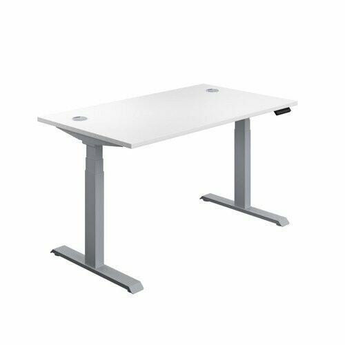 Height Adjustable Desk White/Silver