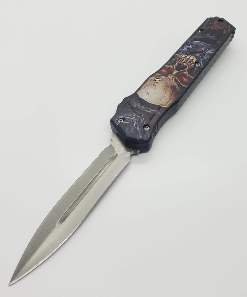 9.64" OTF LIGHTWEIGHT AUTOMATIC KNIFE SKULL