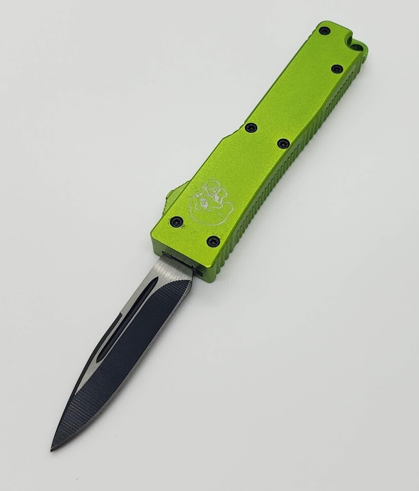KC KNIVES 5.1" OTF MICRO ELECTRIC GREEN SINGLE EDGE AUTOMATIC KNIFE