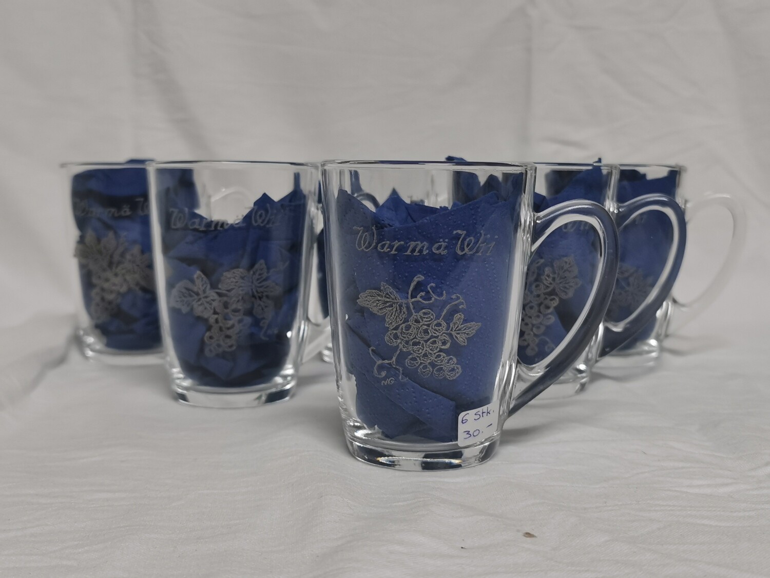 Gläserset geritzt - Warmä Wii (6 Gläser)