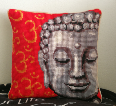 Kreuzstich Kissen Buddha