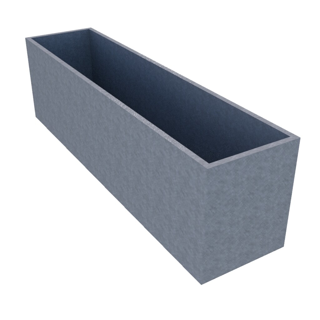 Galvanised Rectangular Planter 2100 x 500 x 600