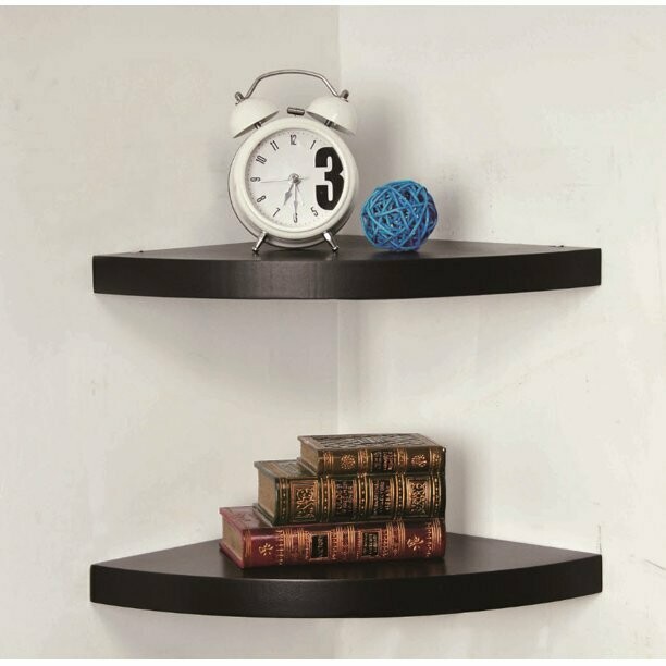 Black Corner Shelf Set, 2 Count