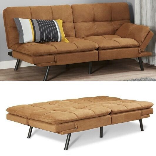 Memory Foam Futon Sofa Bed Couch Sleeper Convertible Foldable Loveseat