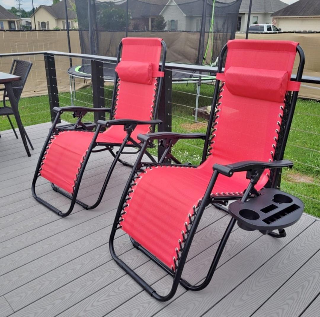 Large ABS Lounge Chair Cup Holder Tray With Phone Slot - Side Table For Patio, Beach & Camping Chairs