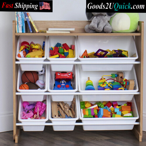 Journey Toy Storage Organizer with Shelf and 9 Storage Bins Additional