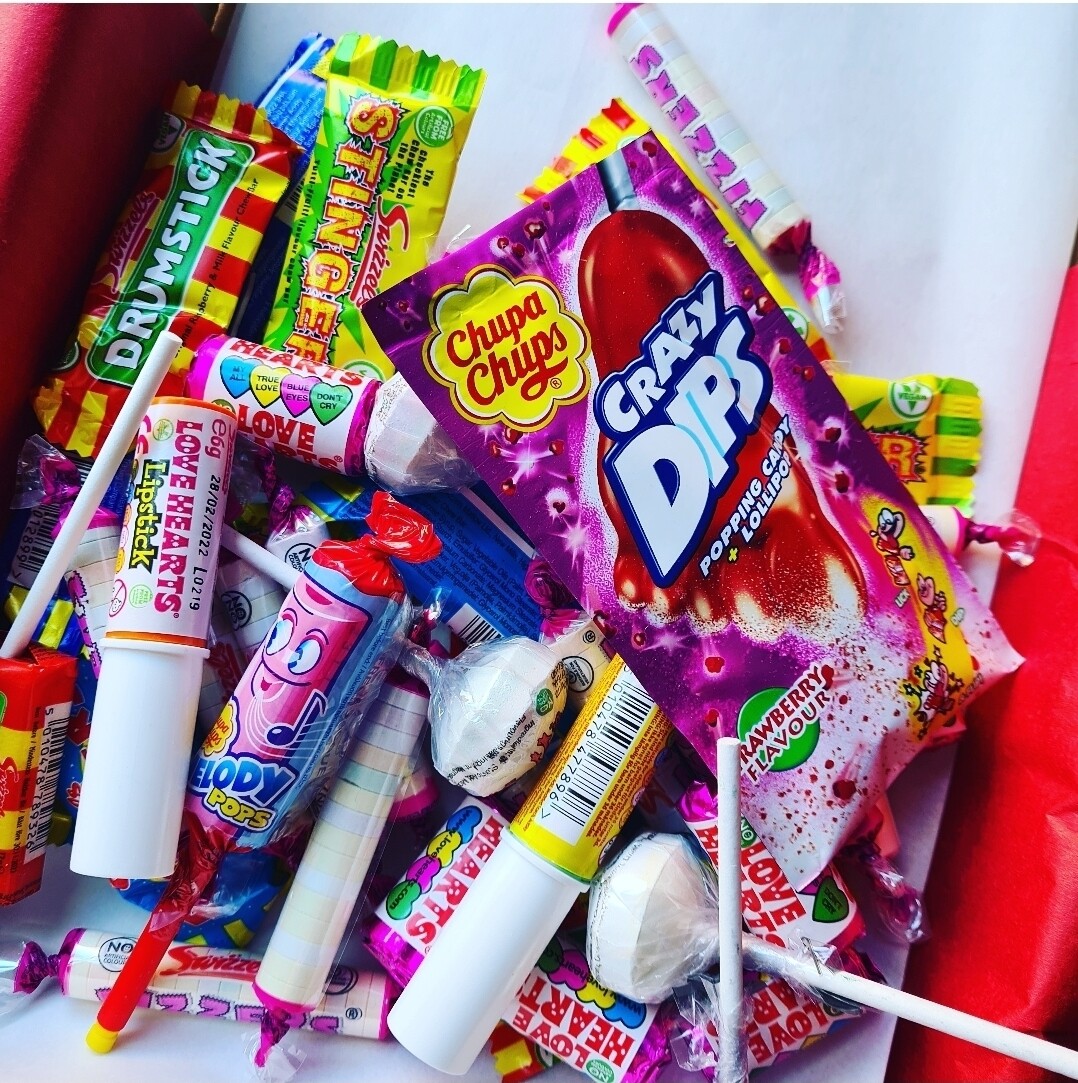 Wrapped retro sweets box