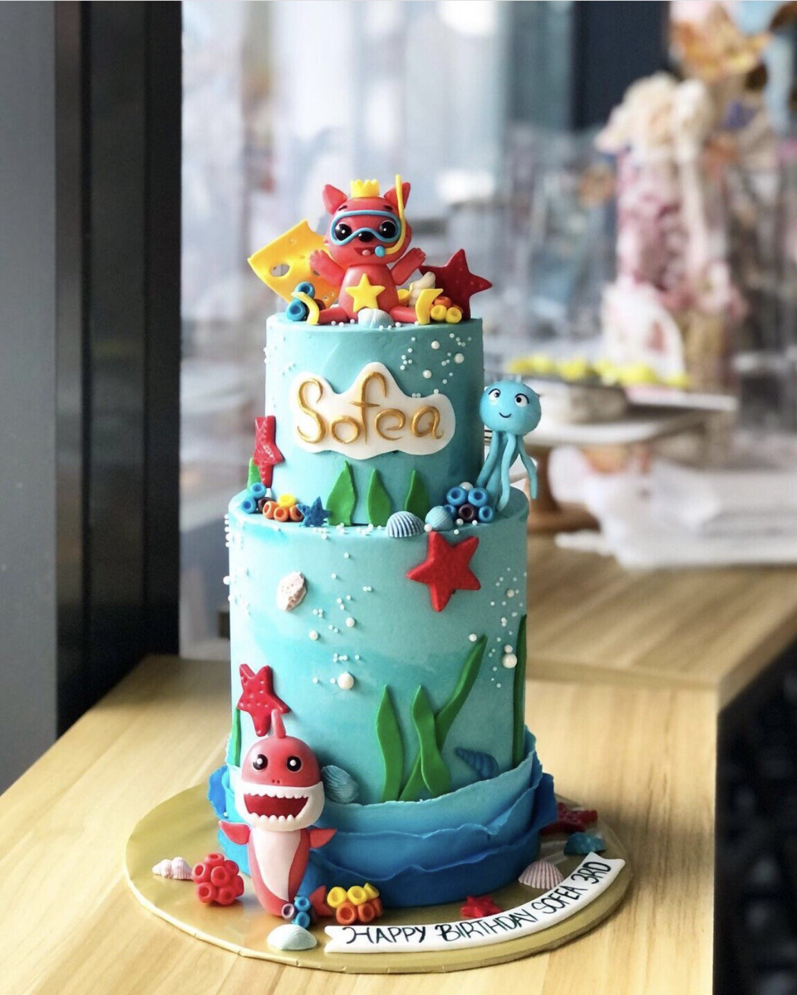 Baby Shark PinkFong Cake In 2 Or 3 Tiers