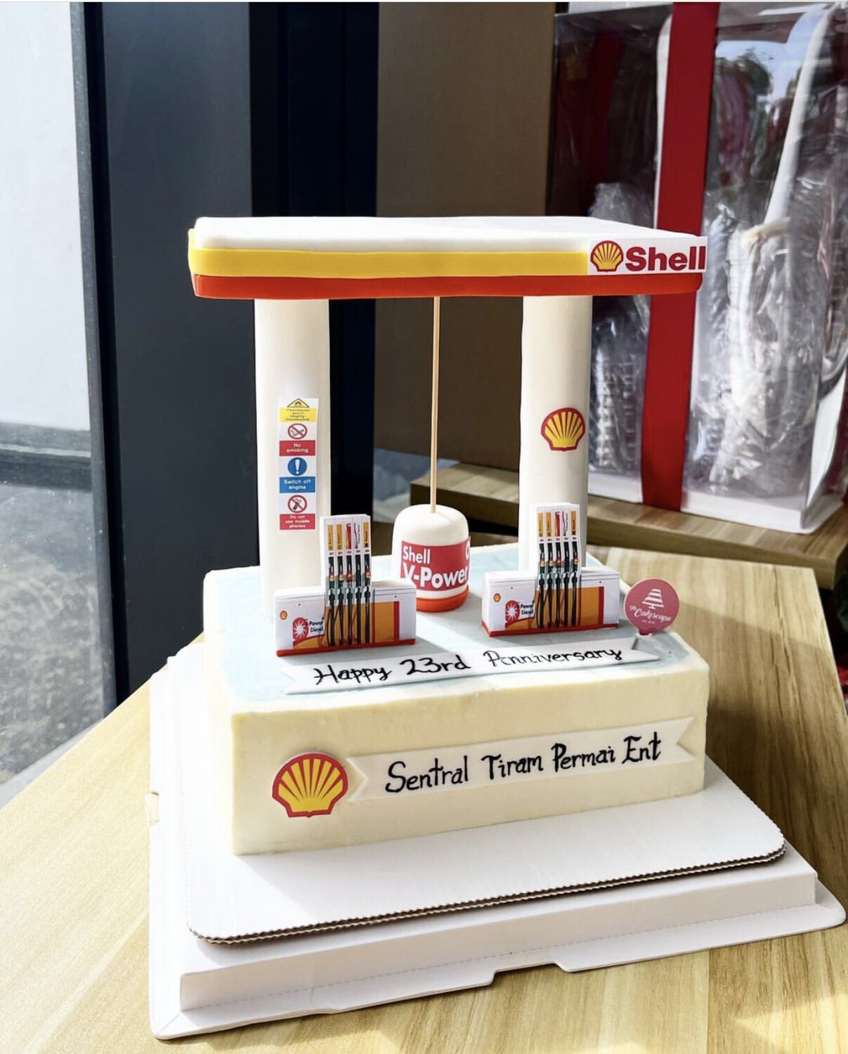 Rectangular Petrol Station Shell Cake