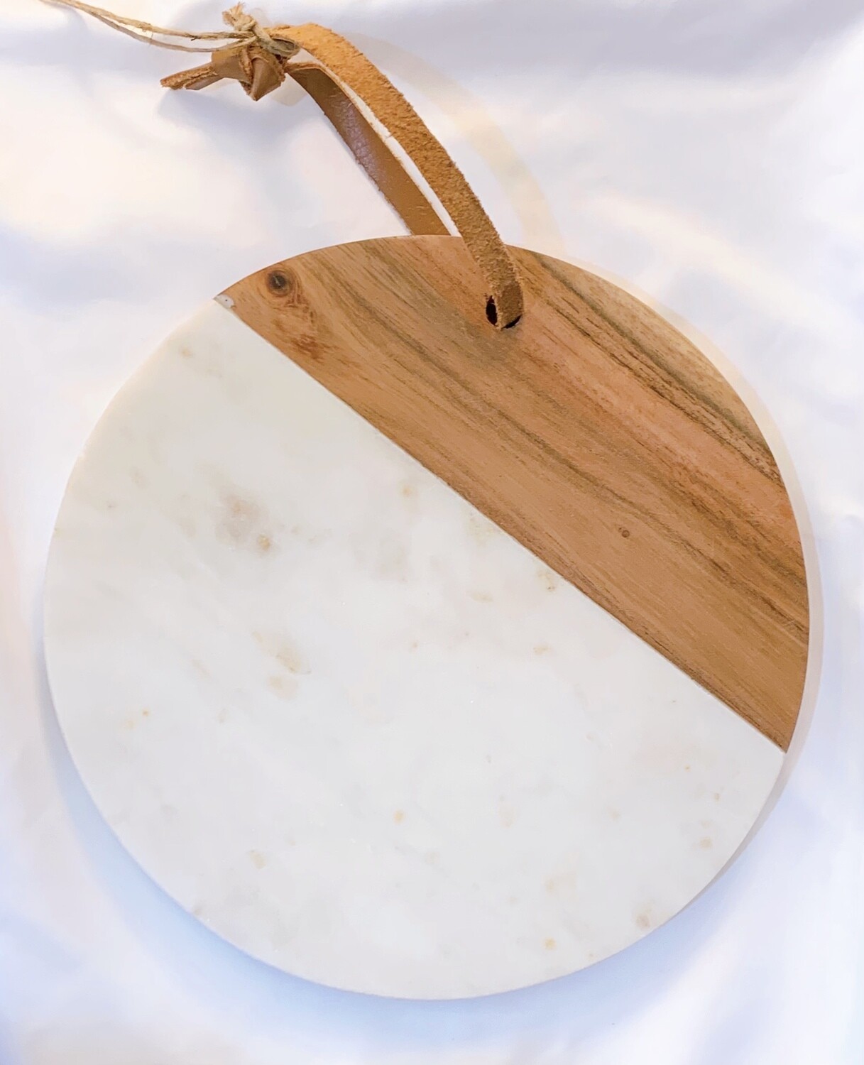 White Marble Round Wood Cutting Board